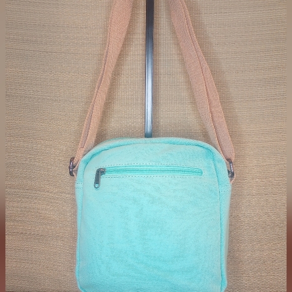 LEAPER Crossbody Messenger  Canvas Bag Mint Green Turquoise Southwestern Style - Picture 3 of 17